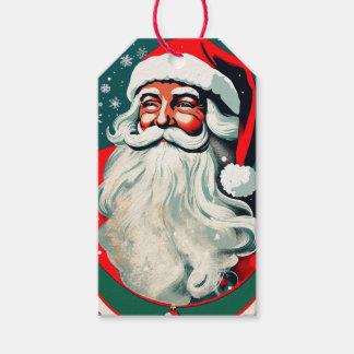 Etiqueta Para Presente Feriados de Natal Vintage Santa Claus