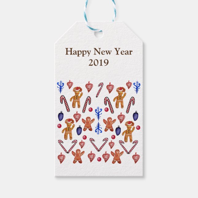 Etiqueta Para Presente Feriados Doces Personalizados (Frente)