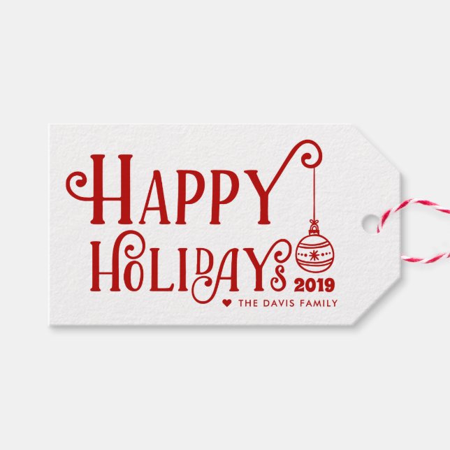 Etiqueta Para Presente Feriados Felizes Mais Doces | Natal personalizado (Frente (horizontal))