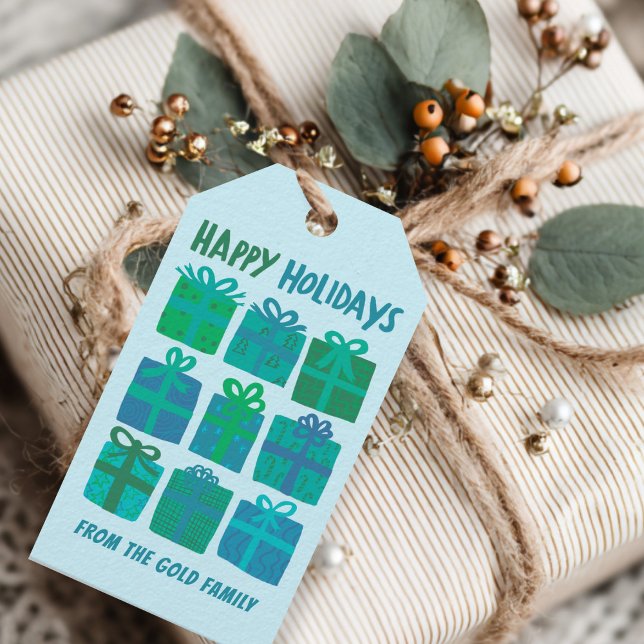 Etiqueta Para Presente FERIADOS FELIZES Presentes Presentes PERSONALIZADO (HAPPY HOLIDAYS Gifts Presents Christmas Cute Hand-drawn CUSTOM Gift Tags
)