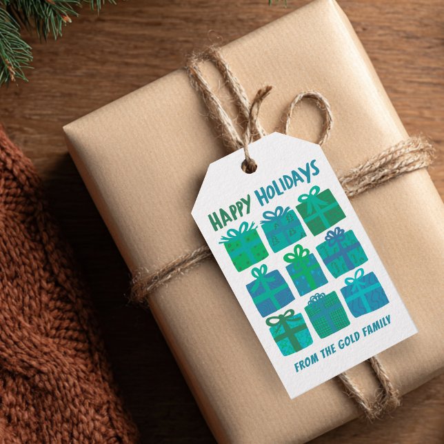 Etiqueta Para Presente FERIADOS FELIZES Presentes Presentes PERSONALIZADO (HAPPY HOLIDAYS Gifts Presents Christmas CUSTOM Hand Drawn Cute Gift Tags
)