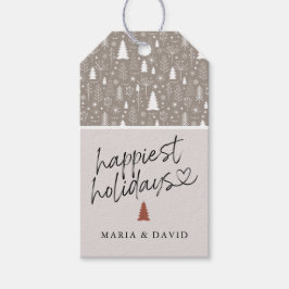 Etiqueta Para Presente Feriados Mais Felizes Modernos Caligrafia Personal