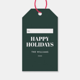 Etiqueta Para Presente Feriados Mínimos Verdes Modernos