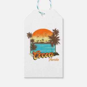 Etiqueta Para Presente Férias de Verão na Flórida de Cacau Palm Sunset