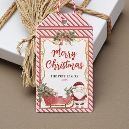Etiqueta Para Presente Férias Feliz Natal Papai Noel Trenó Canequinha de