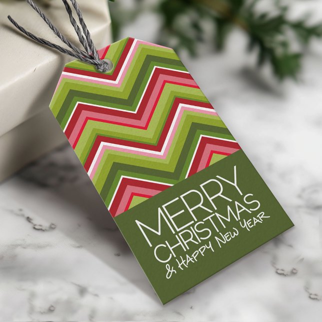 Etiqueta Para Presente Férias Modernas - Feliz Natal vermelho (Custom Gift Tag)