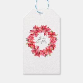 Etiqueta Para Presente Ferida de Natal de Poinsettia Clássica com amoras