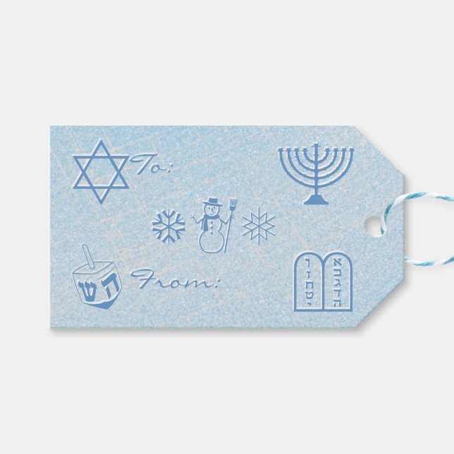 Etiqueta Para Presente FesesSparkle HANUKKAH (Frente (horizontal))