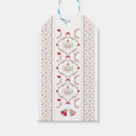 Etiqueta Para Presente FesNatal Floral Damask | Red Beige