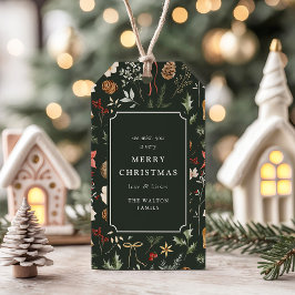 Etiqueta Para Presente Festa Botânica de Inverno de Natal