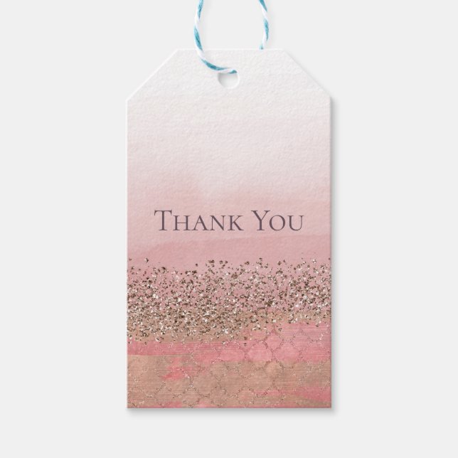 Etiqueta Para Presente Festa da Princesa Indiana Marroquina Brilho Rosa (Frente)