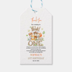 Etiqueta Para Presente Festa de 1º Aniversário do Wild One Animal – Safar