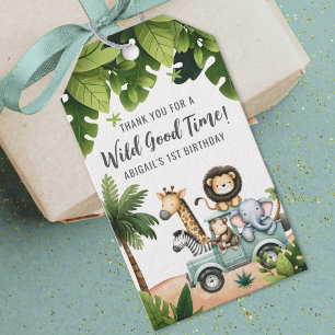 Etiqueta Para Presente Festa de 1º Aniversário Wild One Jungle Safari