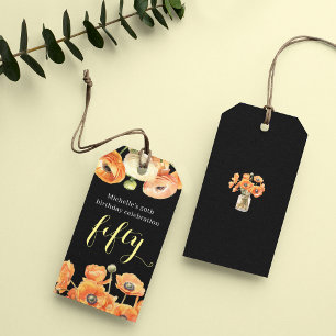 Etiqueta Para Presente Festa de 50 Anos de Outono Flor de Laranjeira