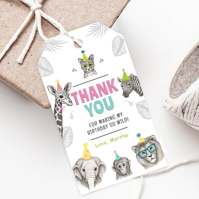 Etiqueta Para Presente Festa de Animais | Aves Selvagens (Animals Party | Wild Animal Birthday tags)