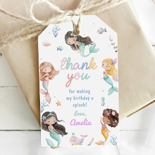Etiqueta Para Presente Festa de Aniversário Caprichosa da Sereia Debaixo