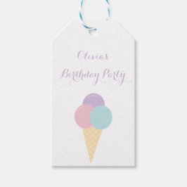 Etiqueta Para Presente festa de aniversário colorido do sorvete Colorido 