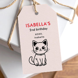 Etiqueta Para Presente Festa de aniversário com CORES PERSONALIZADAS gato