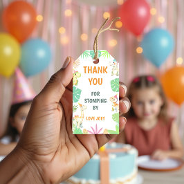 Etiqueta Para Presente Festa de Aniversário da Selva do Dinossauro Fofa O
