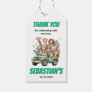Etiqueta Para Presente Festa de Aniversário de 2 Anos de Safari Animal Se
