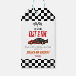 Etiqueta Para Presente Festa de aniversário de 5 de Carros de Corrente de