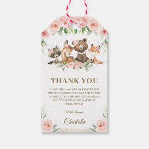 Etiqueta Para Presente Festa de aniversário de Animais de Floresta Flora