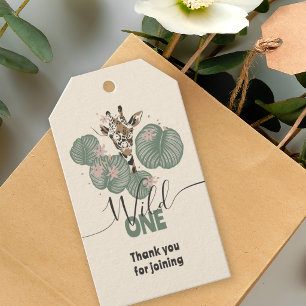 Etiqueta Para Presente Festa de Aniversário de Animal de Safari Girafa Fo