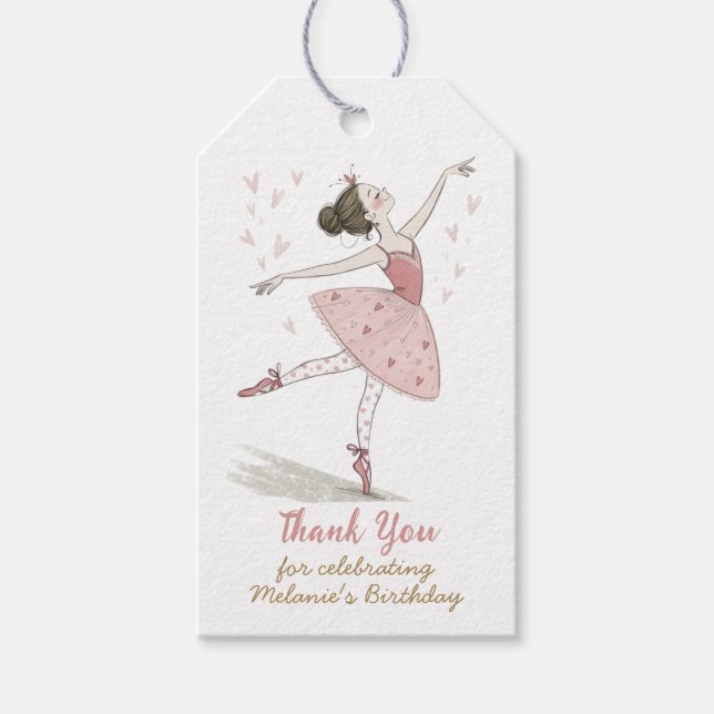 Etiqueta Para Presente festa de aniversário de bailerina tutu (Frente)