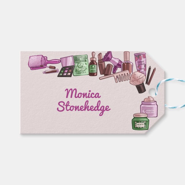 Etiqueta Para Presente Festa de aniversário de beleza spa (Frente (horizontal))