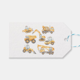 Etiqueta Para Presente Festa de aniversário de Caminhões de Construção
