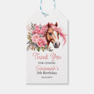 Etiqueta Para Presente Festa de aniversário de Cavalo de Cowgirl Ocidenta