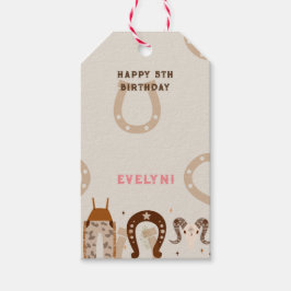 Etiqueta Para Presente Festa de aniversário de cowboy do País Ocidental