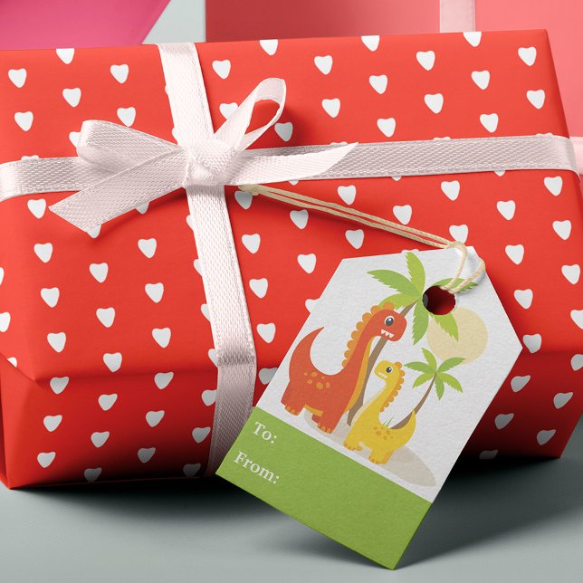 Etiqueta Para Presente Festa de Aniversário de Crianças Dinossauros  (Criador carregado)