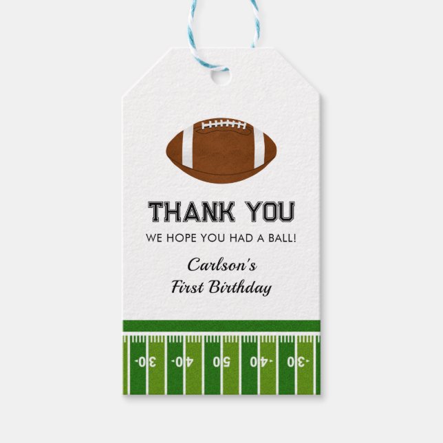 Etiqueta Para Presente Festa de aniversário De Futebol Obrigado (Frente)