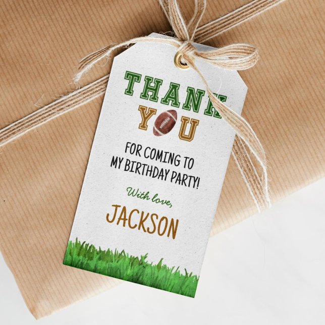 Etiqueta Para Presente Festa de aniversário de futebol Obrigado (Criador carregado)