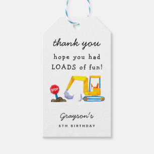 Etiqueta Para Presente Festa de aniversário de Garoto de Construção