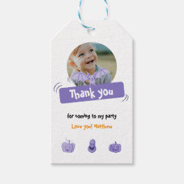 Etiqueta Para Presente Festa de aniversário de Halloween roxa obrigado vo