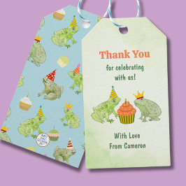 Etiqueta Para Presente Festa de aniversário de Letra de Sapo de Aquarela