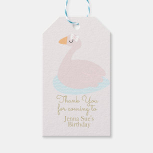 Etiqueta Para Presente Festa de Aniversário de Meninas Cisne Fofo Arco Ro