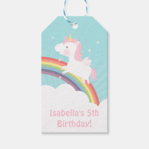 Etiqueta Para Presente Festa de Aniversário de Meninas Unicórnio Colorido