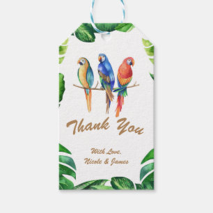 Etiqueta Para Presente Festa de Aniversário de Papagaios Tropicais Pássar