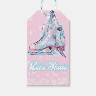 Etiqueta Para Presente festa de aniversário de patinagem de gelo figura "