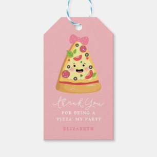 Etiqueta Para Presente Festa de aniversário De Pizza Bonita Obrigado Meni
