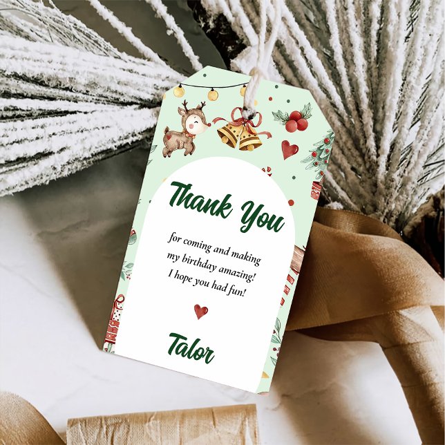Etiqueta Para Presente Festa de aniversário de Reindeer de Natal (Criador carregado)