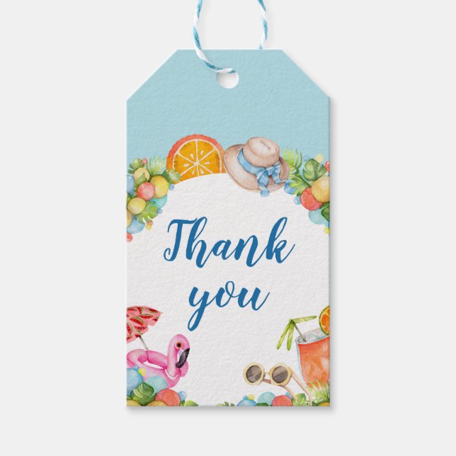 Etiqueta Para Presente Festa de aniversário de Verão Pastel (Frente)