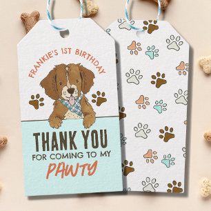 Etiqueta Para Presente Festa de Aniversário do Cachorrinho Obrigado