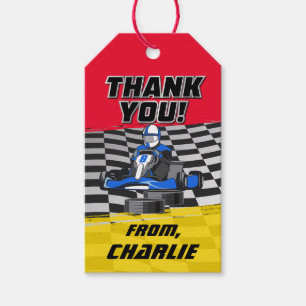 Etiqueta Para Presente Festa de aniversário do Carro de Corrida de Kart