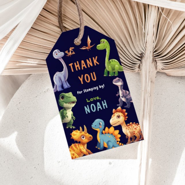 Etiqueta Para Presente Festa de aniversário do dinossauro (Criador carregado)