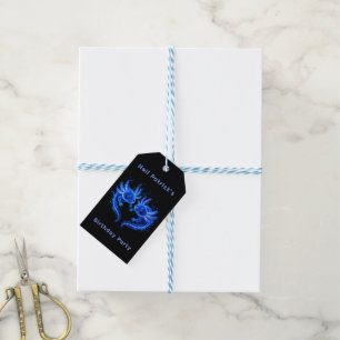 Etiqueta Para Presente Festa de Aniversário do Menino Axolote Azul Elétri