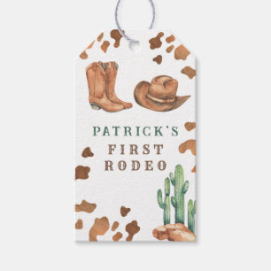 Etiqueta Para Presente Festa de Aniversário do Primeiro Rodeio Western Co